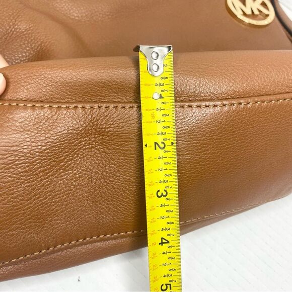 Michael Kors Bedford Belted Large Shoulder Tote Bag Pebble Leather Brown - Picture 14 of 16